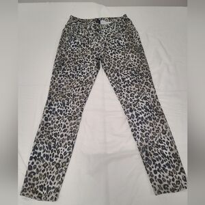 Jessie Leopard Print Legging Ankle Pants - Sage/Brown